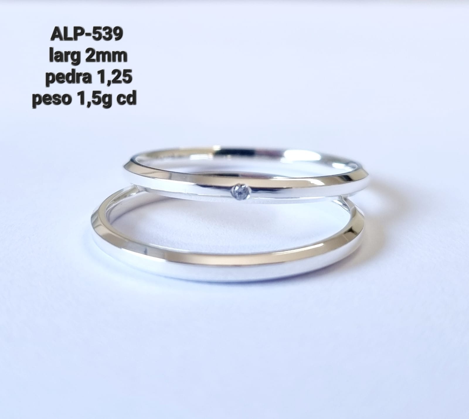 ALP 539 Larg 2 mm pedra 1,25 peso 1,5 cd