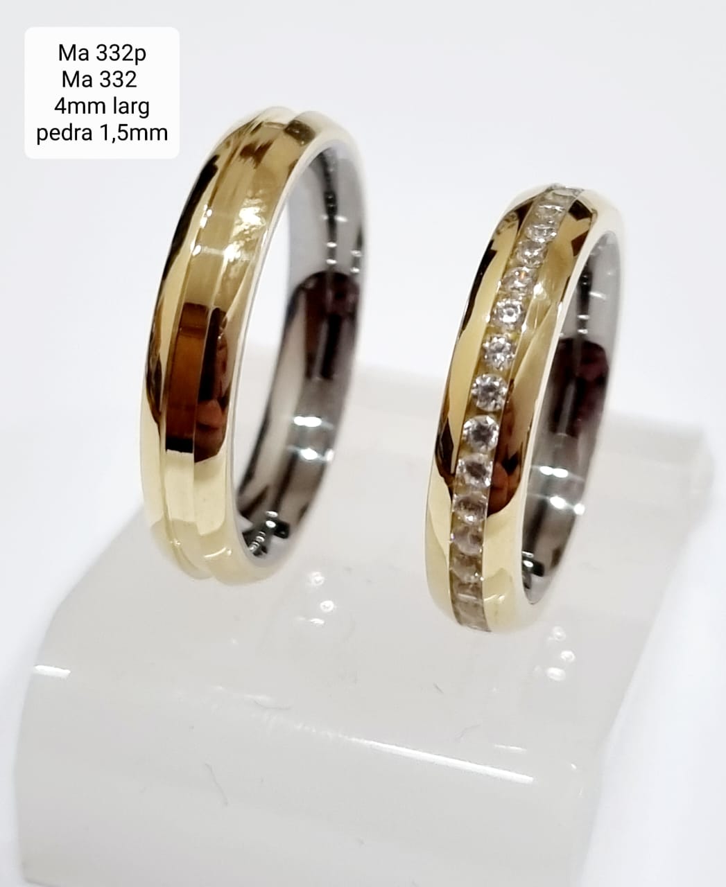 MA-332 e MA-332P 4mm larg pedra 1,5mm